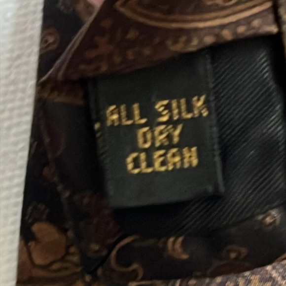 Vintage Woodward Men's Brown Floral All Silk Tie Made in U.S.A. - Picture 3 of 8